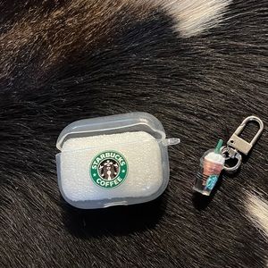 New Starbucks Coffee air pod case comes with clip and little Frapuccino charm